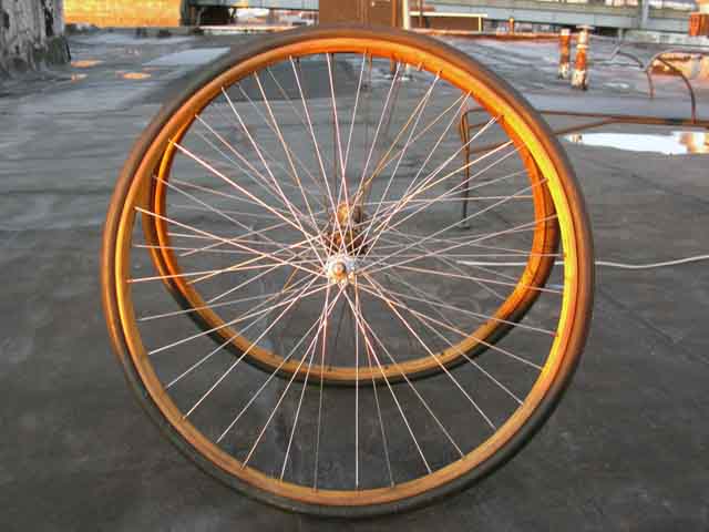 vintage wooden bicycle wheels
