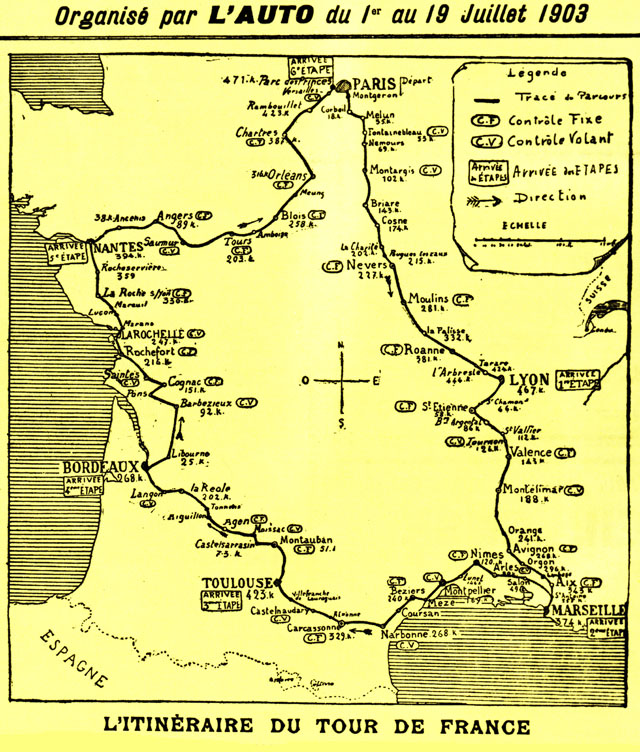 tour de france 1903 map